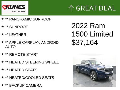 Used 2022 RAM 1500 Limited w/ Body-Colour Bumper Group AWD/4WD image 2