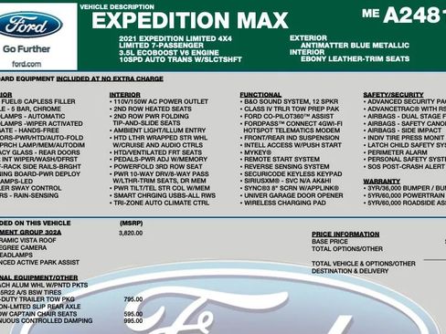 Used 2021 Ford Expedition Max Limited image 2