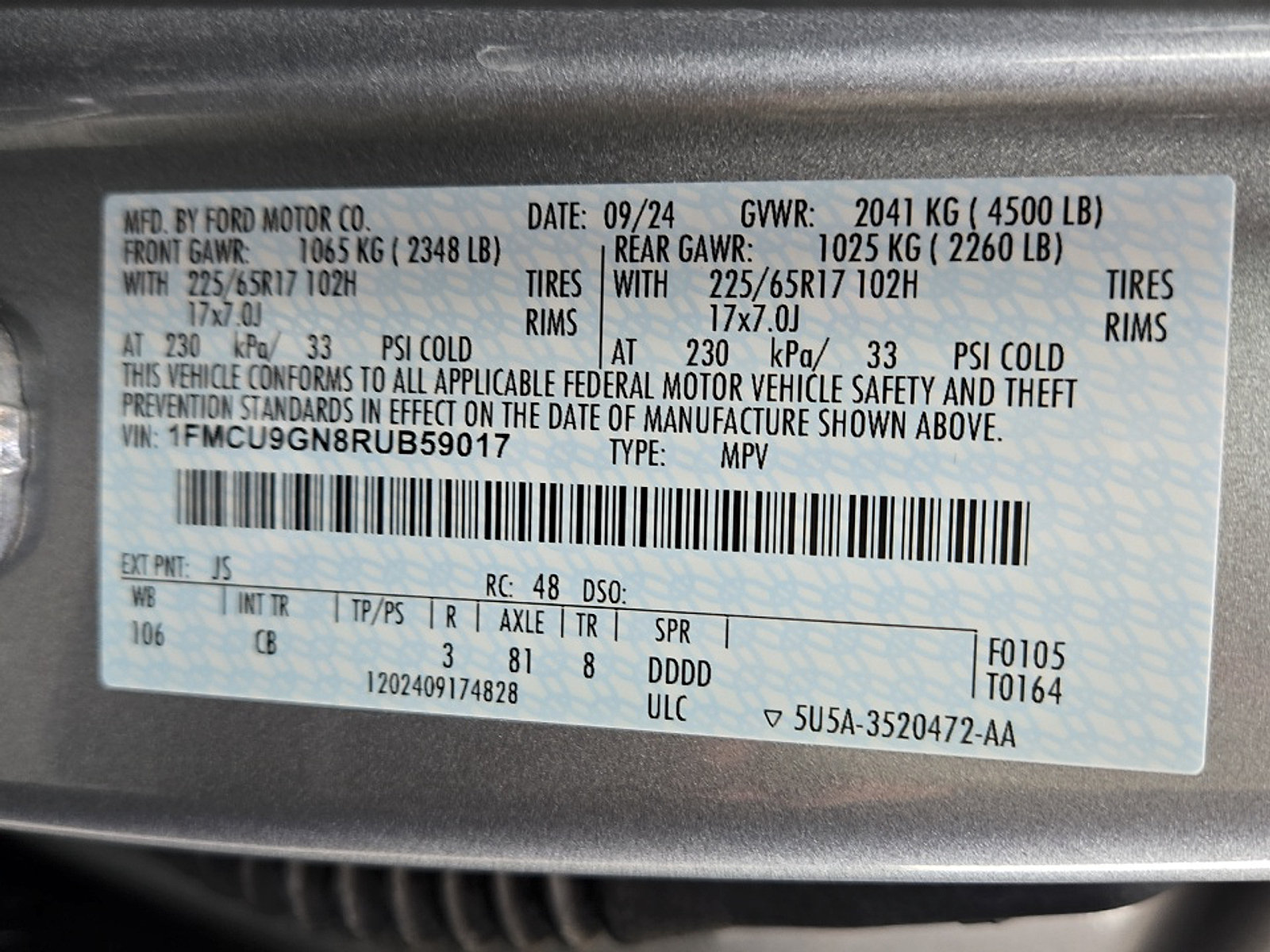 Certified 2024 Ford Escape Active AWD/4WD image 25
