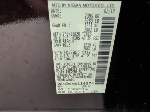 Used 2019 Nissan Murano Platinum AWD/4WD image 35