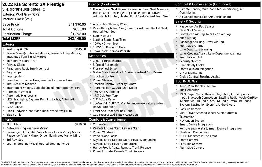 Used 2022 Kia Sorento SX FWD image 5