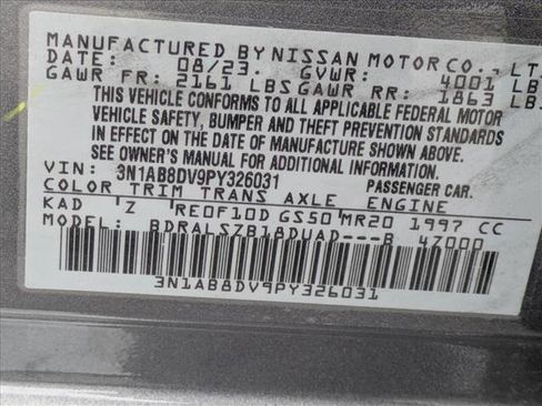 Certified 2023 Nissan Sentra SR w/ SR Premium Package FWD image 16