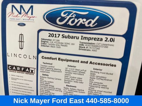 Used 2017 Subaru Impreza 2.0i image 24