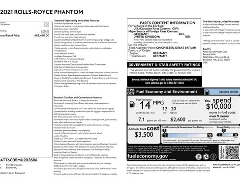 Used 2021 Rolls-Royce Phantom Sedan RWD image 7