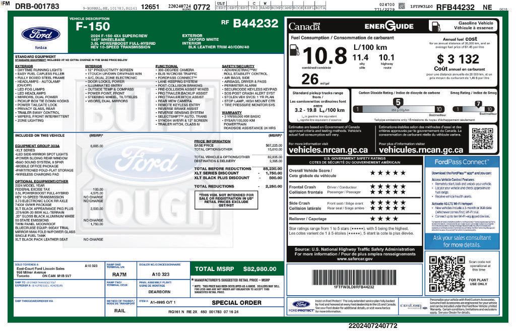 Used 2024 Ford F150 XLT w/ Equipment Group 303A High AWD/4WD image 2