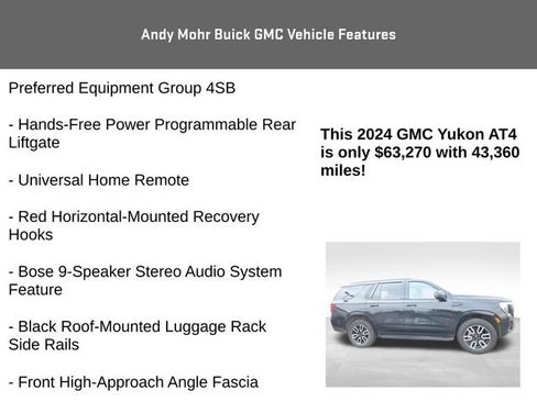 Used 2024 GMC Yukon AT4 w/ Technology Package image 15