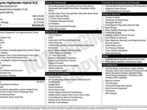 Used 2021 Toyota Highlander XLE AWD/4WD image 6