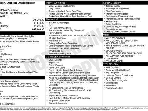 Used 2023 Subaru Ascent Onyx Edition Limited image 44