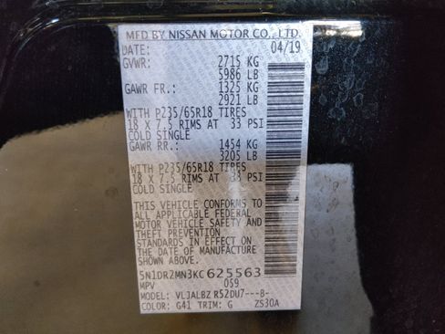 Used 2019 Nissan Pathfinder S FWD image 33