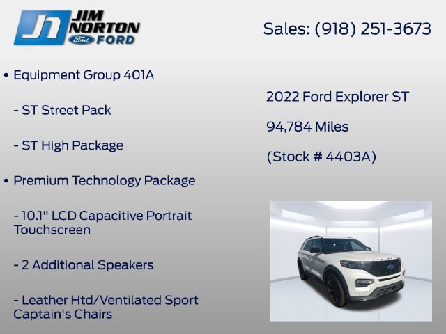 Used 2022 Ford Explorer ST w/ Equipment Group 401A AWD/4WD image 8