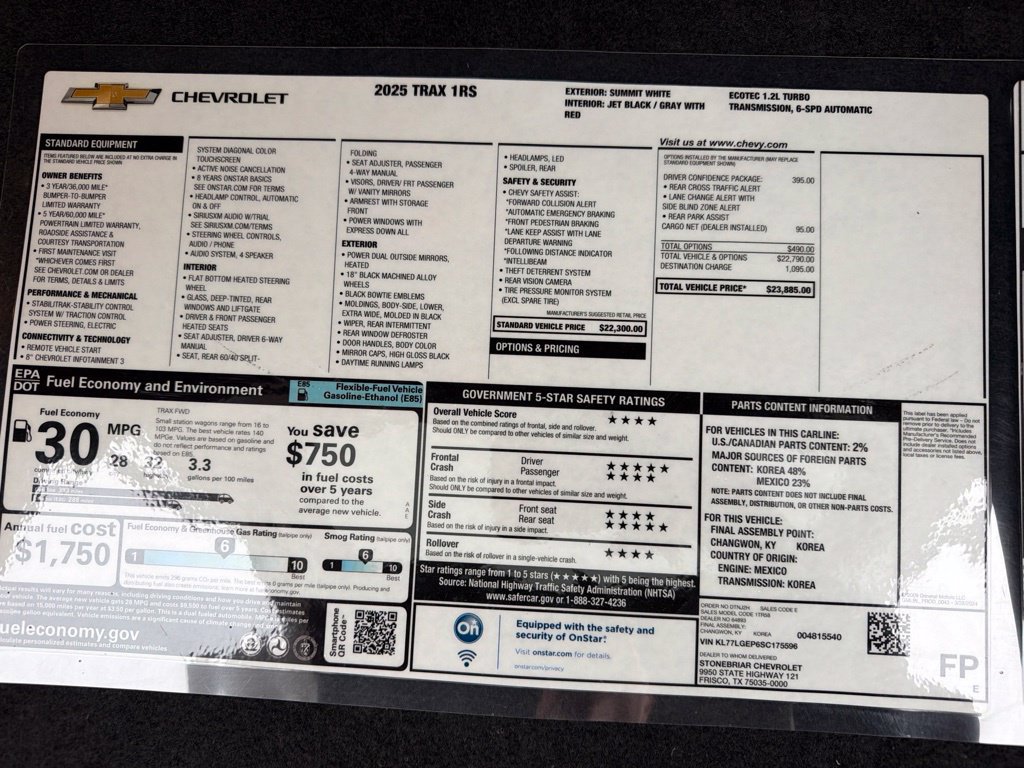 Used 2025 Chevrolet Trax RS w/ Driver Confidence Package FWD image 11