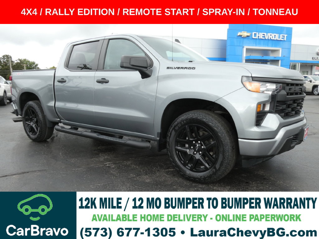 Certified 2023 Chevrolet Silverado 1500 Custom w/ Rally Edition AWD/4WD image 1