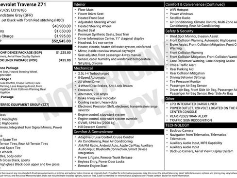 Used 2026 Chevrolet Traverse Z71 w/ Driver Confidence Package AWD/4WD image 7