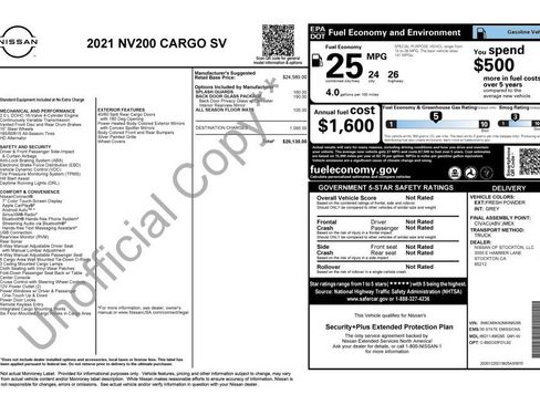 Used 2021 Nissan NV200 SV w/ Back Door Glass Package FWD image 4