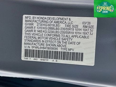 New 2026 Honda Odyssey Touring image 35