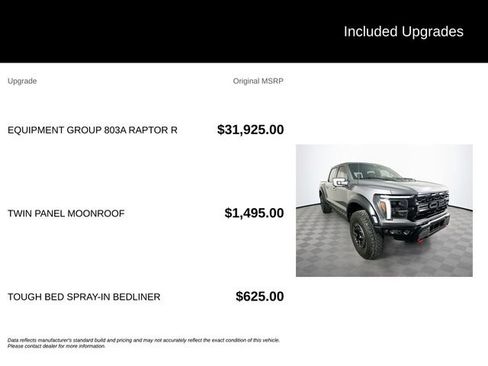 Certified 2025 Ford F150 Raptor w/ Equipment Group 803A Raptor R AWD/4WD image 6