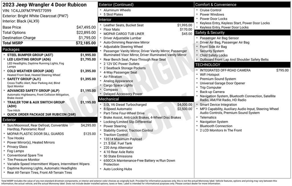 Used 2023 Jeep Wrangler Unlimited Rubicon w/ Steel Bumper Group AWD/4WD image 2