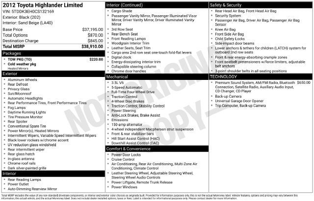 Used 2012 Toyota Highlander Limited w/ Tow Pkg AWD/4WD image 31