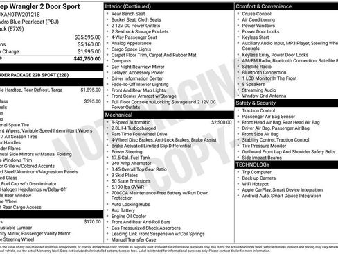 New 2026 Jeep Wrangler Sport AWD/4WD image 22