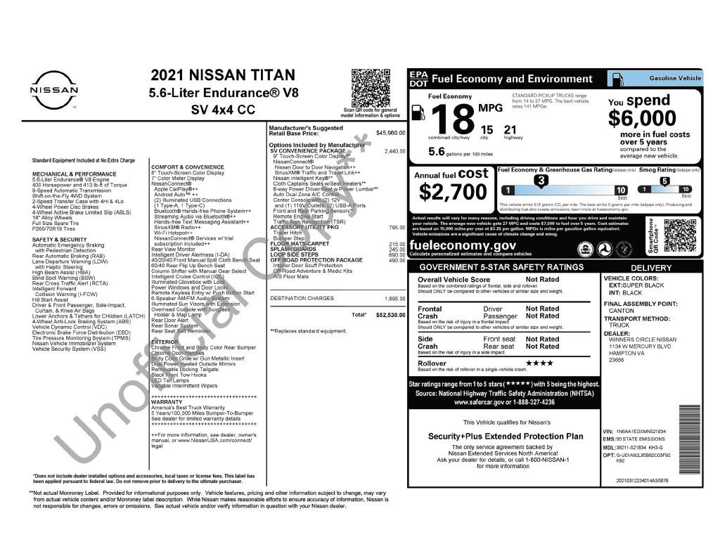 Used 2021 Nissan Titan SV w/ SV Convenience Package AWD/4WD image 4