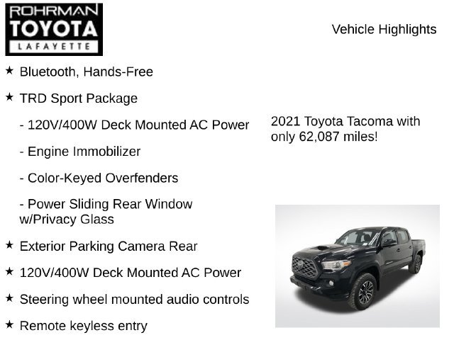 Used 2021 Toyota Tacoma TRD Sport AWD/4WD image 7