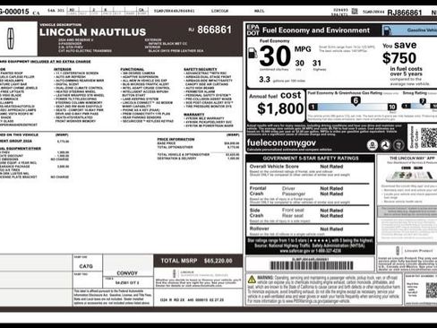 Used 2024 Lincoln Nautilus Reserve w/ Equipment Group 202A AWD/4WD image 30