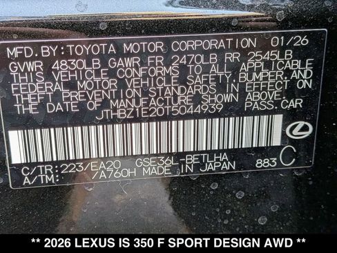 New 2026 Lexus IS 350 F Sport image 19