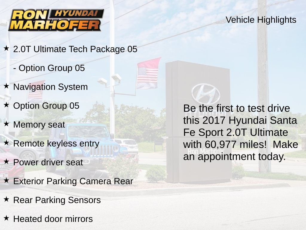 Used 2017 Hyundai Santa Fe Sport w/ 2.0T Ultimate Tech Package 05 AWD/4WD image 2