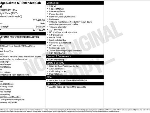 Used 2008 Dodge Dakota ST image 8