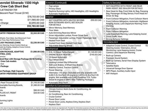 Used 2022 Chevrolet Silverado 1500 High Country w/ High Country Premium Package AWD/4WD image 46