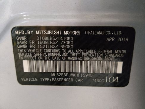 Used 2019 Mitsubishi Mirage G4 ES FWD image 33