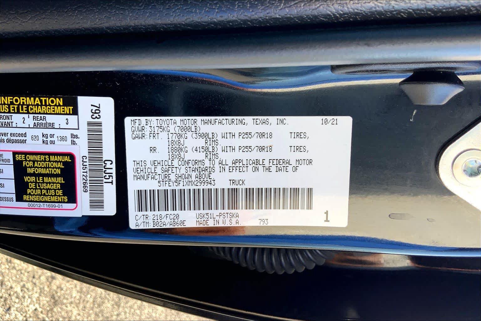Used 2021 Toyota Tundra SR5 RWD image 36