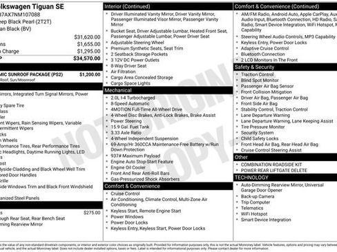Used 2022 Volkswagen Tiguan SE w/ Panoramic Sunroof Package image 36