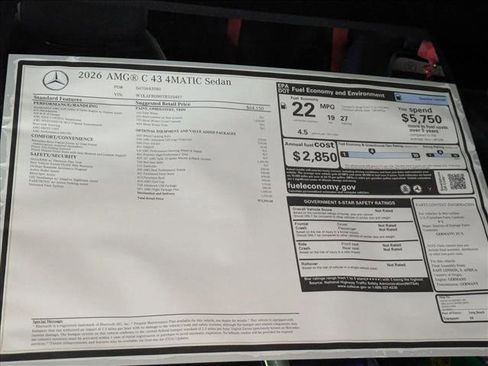 New 2026 Mercedes-Benz C 43 AMG 4MATIC Sedan image 18