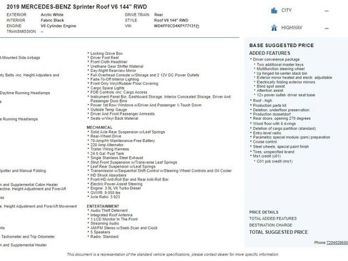 Used 2019 Mercedes-Benz Sprinter 144 image 2