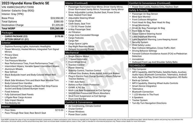 Used 2023 Hyundai Kona SE w/ Cargo Package FWD image 17