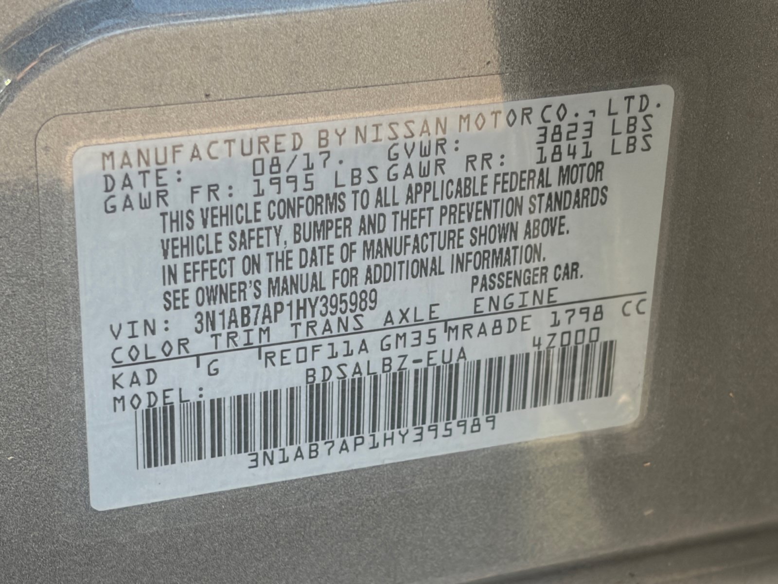 Used 2017 Nissan Sentra S w/ S Style Package FWD image 34
