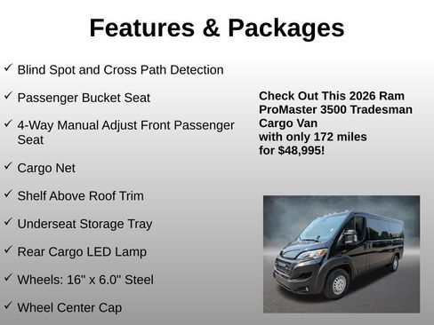 Used 2026 RAM ProMaster 3500 w/ Premium Convenience Group FWD image 22