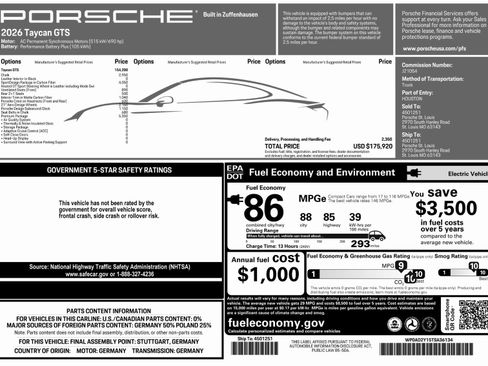 New 2026 Porsche Taycan GTS image 56