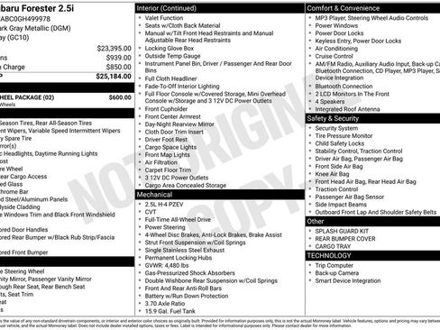 Used 2016 Subaru Forester 2.5i w/ Alloy Wheel Package image 2