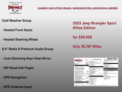 Used 2023 Jeep Wrangler Unlimited Sport AWD/4WD image 7