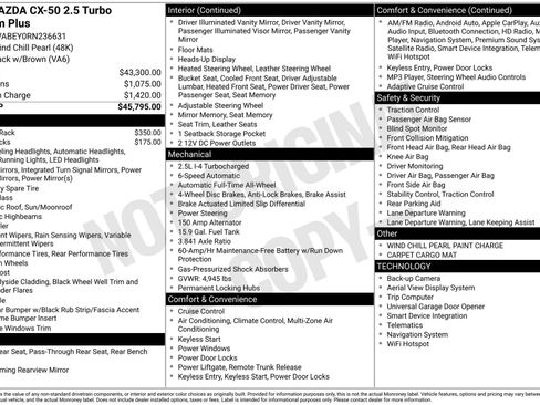 Used 2024 MAZDA CX-50 2.5 Turbo w/ Premium Plus Pkg image 46