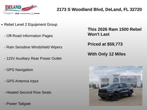 New 2026 RAM 1500 Rebel w/ Rebel Level 2 Equipment Group AWD/4WD image 12