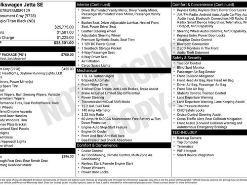 Used 2025 Volkswagen Jetta SE w/ Sunroof Package FWD image 10