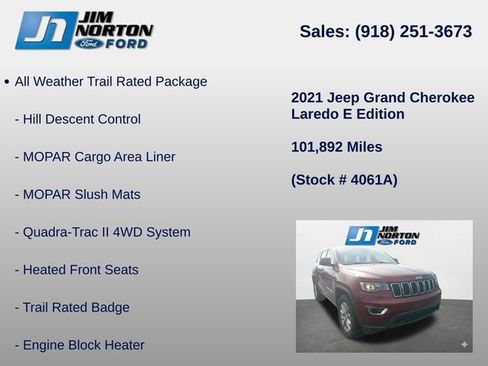 Used 2021 Jeep Grand Cherokee Laredo AWD/4WD image 14