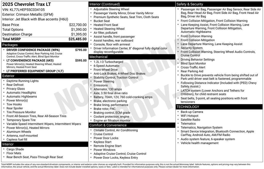 Used 2025 Chevrolet Trax LT w/ Driver Confidence Package FWD image 3