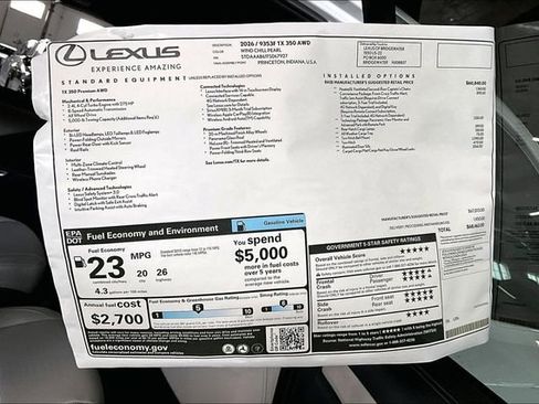 New 2026 Lexus TX 350 AWD w/ Technology Package image 14