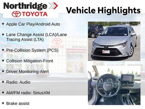 Certified 2022 Toyota Corolla LE w/ Carpet Mat Package (TMS) FWD image 2