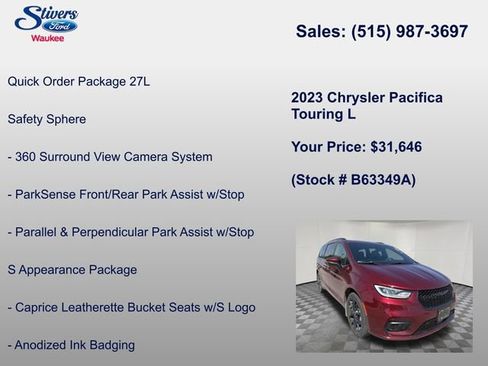 Used 2023 Chrysler Pacifica Touring-L w/ Uconnect Theater Family Group AWD/4WD image 8
