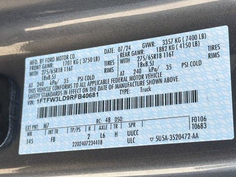 Used 2024 Ford F150 XLT w/ Equipment Group 302A MID AWD/4WD image 33